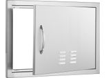 Succebuy Porta Di Accesso Al Barbecue, 610 X 432 Mm, Porta Singola Per Cucina Esterna. Montata Ad Incasso In Acciaio Inox. Montaggio Verticale A Parete Con Maniglia E Aperture Di Ventilazione Per Isola Barbecue E Stazione Barbecue