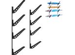 Vevor Supporto A Parete Per Tavole Da Surf (4 Livelli) Appendino Orizzontale Per Tavole Da Surf Da Riporre E Presentare, Organizzatore Regolabile In Altezza Per Kiteboard Shortboard Sci Snowboard Nero