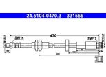 Ate 24.5104-0470.3 - Tubo Freno Oe 51917835 Per Giulietta (940)