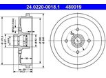 Ate 24.0220-0018.1 - Oe 1H0 501 615 A Bremstrommel FüR Ibiza (6K), Toledo I (1L2), Felicia (6U), Caddy Ii (9K), Cordoba (6K), Polo (6N), Polo (6V), Vento (1H), Golf Iii (1H), Golf Cabriolet (1E)
