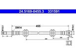 Ate 24.5169-0455.3 - Oe 34 30 6 798 466 Tubo Freno Per Serie 1 (F40), Serie 2 (F45), Serie 2 (F44), Serie 2 (F46), X1 (F48), X2 (F39), (F55), (F56), Cabriolet (F57), Clubman (F54), Countryman (F60)