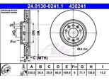 Ate 24.0130-0241.1 - Oe 98 046 057 80 Disco Freno Per 308 Ii, 308 Iii, 308 Sw Ii, C5 Aircross (A), C5 X (Nc, Nd), DS4 Ii (F), DS7 (J), DS9 (X2), Grandland X, 3008 (M), 508 (F)