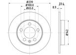 Hella 8DD 355 107-461 - Oe 1J0615601D Bremsscheibe Per A3 (8L), Tt (8N), Octavia I (1U), Octavia Ii (1Z), Bora (1J), Golf Iv (1J)