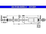 Ate 24.5144-0455.3 - Tubo Freno Oe 4806 H0 Per Jumpy (VF7), Scudo, Expert (Vf), Expert Tepee (VF3X)