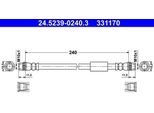 Ate 24.5239-0240.3 - Tubo Freno Oe 4806 H5 Per Jumpy (VF7), Scudo, Expert (Vf), Expert Tepee (VF3X)
