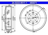 Ate 24.0222-8017.1 - Oe 4247 24 Tamburo Del Freno Per 405 Ii, 406, 306, Partner Origin (G), Partner (5, G), Berlingo, Xsara, Zx (N2)