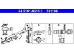 Ate 24.5161-0315.3 - Tubo Freno Oe 4806 F9 Per C6 (Td), 407, 407 Sw (6D, 6E)