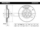 Ridex 82B0025 - Disco Freno Oe 8E0 615 301B Per A4 (8D), A4 (8E), A4 (8H), A8 (4D), Exeo (3R), Passat (3B)