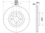 Hella 8DD 355 102-531 - Disco Freno Oe 46403958 Per 145 (930), 146 (930), Coupé 175, Multipla, Punto, Tipo