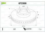 Valeo 672500 Disco Freno Oe 1K0615301AA Compatibile Con A1 8X, A3 8L, A3 8P, A3 8V, A3 8Y, Q2, Q3, Tt, Formentor, Alhambra, Altea, Altea Xl, Ateca, Leon, Karoq, Kodiaq, Octavia, Superb, Yeti, Arteon, Beetle, Caddy, Cc, Eos, Golf Alltrack, Golf Plus, Golf Sportsvan, Golf V, Golf Vi, Golf Vii, Golf Viii, Jetta, Passat Alltrack, Passat 3C, Passat 3B, Passat 3BG, Passat Cc, Scirocco, Sharan, T-ROC, Ti