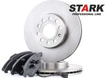 Stark SKBK-1090009 - Oe 1K0615301T Dischi E Pastiglie Freno Per A3 (8P), Altea (5P), Leon (1P1), Leon (5F), Toledo Iii (5P2), Octavia Ii (1Z), Octavia Iii (5E), Superb Ii (3T), Superb Iii (3V), Yeti (5L), Maggiolino (5C), Caddy Iii (2C, 2K), Eos (1F), Golf (BA5, BV5), Golf Plus (5M), Golf V (1K), Golf Vii, Golf Vi, Jetta Iii (1K2), Jetta Iv, Scirocco, Touran (1T)