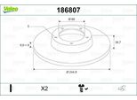 Valeo 186807 - Oe 895615601A Disco Freno, Asse Posteriore Per A4 (8E), A4 (8H), Exeo (3R)