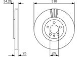 Bosch 0 986 479 642 - Oe 6R0 615 301 B Disco Freno Per A1 (8X), Ibiza (6J, 6P), Polo (6C, 6R)