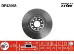 Trw DF4209S - Oe 3D0 615 301 G Disco Freno Per A6 (4A), A8 (4D), A8 (4E), Phaeton (3D)