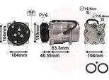 Van Wezel 0900K161 - Compressore Aria Condizionata Oe 6453L5 Per Berlingo, C5 I (Dc), C5 I (De), Jumper, Jumpy (U6U), Jumpy (B), Xsara, Scudo, Ulysse, 206 (2A/C), 206 Sw (2E/K), 306, 406, 605 (6B), 607 (9D, 9U), 806 (221), Boxer, Expert (224), Expert (222), Expert (223), Partner (5, G)
