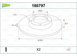 Valeo 186797 - Oe 46469908 Disco Freno, Asse Posteriore Per 147 (937), 156 (932), Gt (937)
