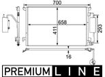 Mahle Ac 411 000P - Oe 51779945 Condensatore Aria Condizionata Con Essiccatore Per Croma, Signum (Z03), Vectra C (Z02)