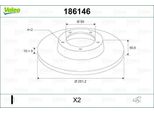 Valeo 186146 - Oe 82433853 Disco Freno, Asse Posteriore Per 164, Bravo, Stilo, Linea, Multipla