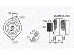 Magneti Marelli 063321729010 - Alternatore Per Spider (916), Gtv (916), 166 (936), 156 (932), 155 (167), 147 (937), 146 (930), 145 (930), Strada, Stilo, Punto, Palio, Multipla, Marea, Doblo, Coupe 175, Bravo, Brava, Barchetta