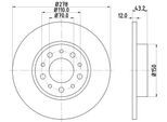 Hella 8DD 355 112-541 - Disco Freno Oe 46843610 Per 159 (939), Brera (939), Spider (939)