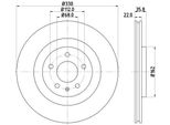 Hella 8DD 355 118-021 - Oe 4H0615601D Disco Freno Per A4 (8K), A4 (8W), A5 (8T), A5 (F5), A5 (8F), A6 (4G), A6 (4A), A7 (4G), A7 (4K), A8 (4H), A8 (4N), Q5 (8R), Q5 (Fy), Q7 (4M), Macan (95B), Touareg (CR7, RC8)