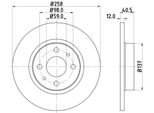 Hella 8DD 355 101-621 - Disco Freno Oe 60802029 Per 145 (930), 146 (930), Brava, Bravo, Marea, Punto, Tipo