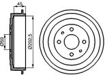 Bosch 0 986 477 109 - Oe 51945971 Tamburo Del Freno Per 145 (930), 146 (930), Brava, Bravo, Fiorino, Idea, Marea, Panda, Punto, Qubo
