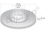 Topran 110 310 - Oe 8E0 615 301AE Disco Freno, Asse Anteriore Per A4 (8E)