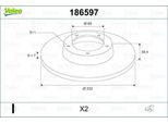 Valeo 186597 Disco Freno Oe 1J0615601 Compatibile Con A1 8X, A1 Gb, A2, A3 8L, Tt, Arona, Cordoba, Ibiza, Leon, Toledo, Fabia, Kamiq, Octavia, Rapid, Roomster, Scala, Bora, Golf Iv, New Beetle, Polo 9N, Polo 6R, Polo Ae, T-Cross