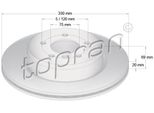 Topran 502 006 - Oe 3421 6 775 287 Disco Freno, Asse Posteriore Per Serie 5 (F11), Serie 5 (F10)