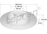 Topran 722 599 - Oe 4249 65 Disco Freno, Asse Posteriore Per DS4, C4 Ii (Nc), DS4 (Nx), 308 Sw I, 308 I, 308 Cc (4B)