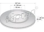 Topran 722 457 - Oe 4246 F0 Disco Freno, Asse Anteriore Per C1 Ii (Pa, Ps), C1 (Pm, Pn), 108, Aygo (B4), Aygo (B1)