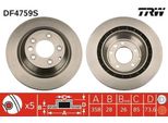 Trw DF4759S - Disco Freno Oe 7L8 615 601 D Per Q7 (4L), Cayenne (92A), Cayenne (9PA), Touareg (7L)