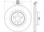 Hella 8DD 355 117-181 - Oe 4G0615301 Disco Freno Per A4 (8K), A5 (8T), A5 (8F), A6 (4G), A7 (4G), Q5 (8R), Macan (95B)