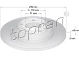 Topran 723 268 - Oe 4249 G2 Disco Freno, Asse Posteriore Per 508 (8E), 508 (8D)