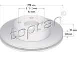 Topran 400 857 - Oe A638 421 01 12 Disco Freno, Asse Anteriore Per Vito (W638), Classe V (638/2)