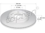 Topran 400 845 - Oe A124 421 16 12 Disco Freno, Asse Anteriore Per Classe E (W124), Classe E (S124), Classe E (C124), Classe E (A124)
