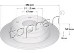 Topran 401 056 - Oe 168 423 02 12 Disco Freno, Asse Posteriore Per Classe A (W168), Vaneo (414)