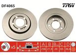 Trw DF4065 - Disco Freno Oe 8N0 615 601 B Per A3 (8L), Tt (8N), Leon (1M1), Toledo Ii (1M2), Octavia I (1U), Bora (1J), Golf Iv (1J), New Beetle