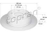 Topran 400 865 - Oe 638 423 01 12 Disco Freno, Asse Posteriore Per Classe V (638/2), Vito (W638)