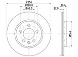 Hella 8DD 355 106-751 - Disco Freno Oe 8L0615601 Per A3 (8L), Tt (8N), Leon (1M1), Toledo Ii (1M2), Octavia I (1U), Bora (9M), Bora (1J), Golf Iv (1J), New Beetle