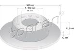 Topran 208 236 - Oe 44 19 362 Disco Freno, Asse Posteriore Per Movano B (X62)