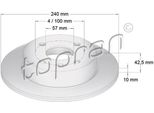 Topran 205 525 - Oe 05 69 111 Disco Freno, Asse Posteriore Per Astra G, Astra H, Meriva (X03)