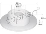 Topran 200 951 - Oe 5 69 210 Disco Freno, Asse Posteriore Per Vectra B (J96)