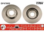 Trw DF4760S - Disco Freno Oe 7L8 615 302 Per Q7 (4L), Cayenne (92A), Cayenne (9PA), Panamera (970), Touareg (7L)