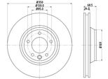 Hella 8DD 355 128-071 - Disco Freno Oe 7L6615302E Per Q7 (4L), Cayenne (92A), Cayenne (9PA), Touareg (7L)