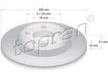 Topran 118 208 - Oe 65 50803 0001 Disco Freno, Asse Posteriore Per Amarok, Crafter (Sx, Sy), Crafter (Sz)