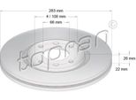 Topran 720 245 - Oe 4246 L8 Disco Freno, Asse Anteriore Per 406