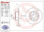 Brembo 08.8727.11 - Disco Freno Oe 1618861680 Per C5 (De), C5 (Re), C5 I (Dc), C5 I (De), C5 Ii (Rc), C5 Ii (Re)