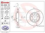 Brembo 09.A422.10 - Disco Freno Oe 1611841880 Per Expert (Vf), Expert Tepee (VF3X), Jumpy (VF7), Scudo